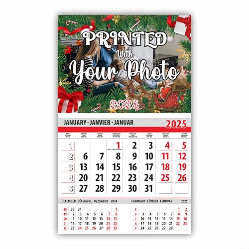 lepni.me Personalisierter Weihnachts Wandkalender 2025 1 Monat zum Anzeigen | Gestalten Sie Ihre eigenen Fotos Logos und Texte | Individuelle Kalender als Geschenk für Feiertage mit Familie von lepni.me