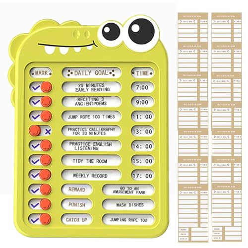 Leryveo Aufgabendiagramm-Checklistentafel, Aufgabendiagramm für Kinder | Verantwortungsdiagramm für Kinder,Selbstdisziplin-Check-in-Board mit Checklisten-Schieberegler – Entwickeln Sie gute von leryveo