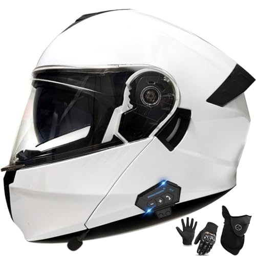 Integralhelm Mit Bluetooth-Technologie, Modularer Klapphelm Mit Mikrofon Zur Automatischen Beantwortung, Crash-Racing-Motorradhelm, Geräuschreduzierung Und Belüftung 2, XL=61-62 von letianzhao