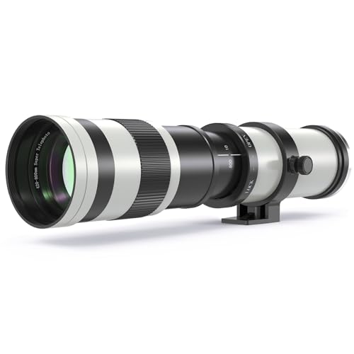 lightdow 420–800mmF8.3 Teleobjektiv für Canon EF Objektiv, Manuelles MF Telezoomobjektiv für Canon Rebel T8i T7 T7i T6 SL3 SL2 4000D 2000D 850D 90D 80D 77D 70D 5D4 6D2 SLR Kameras von lightdow