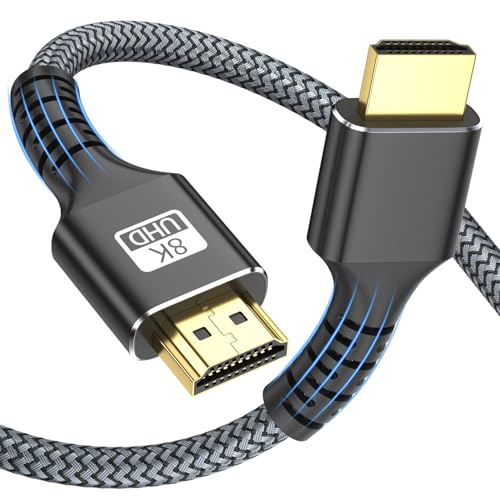 looyotul 8k Hdmi Kabel 1m Ultra High Speed HDMI 2.1 Kabel 8K@60HZ 4K@120HZ 48Gbps HDMI Kabel für HDTV,PS4,PS5,Monitor Laptop,Xbox,HDCP 2.2&2.3 Unterstützung HDR,eARC,Ethernet,Dolby. (Schwarz) von looyotul