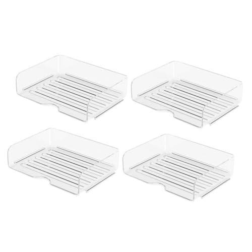 loweo 4-Stufiger Papier-Organizer für Den Schreibtisch, Stapelbarer Schreibtisch-Organizer, Papierablage, Schreibtischzubehör und Arbeitsbereich-Organizer von loweo