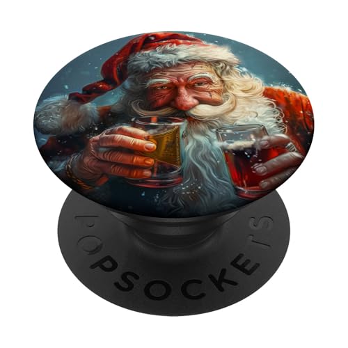 Lustiger betrunkener Weihnachtsmann, lustiges Weihnachten PopSockets Klebender PopGrip von lustige Weihnachten