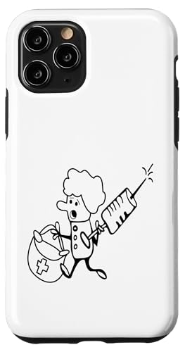 Lustige Krankenschwester – Mit Riesenspritze & Notfalltasche Hülle für iPhone 11 Pro von lustige berufsmotive comic