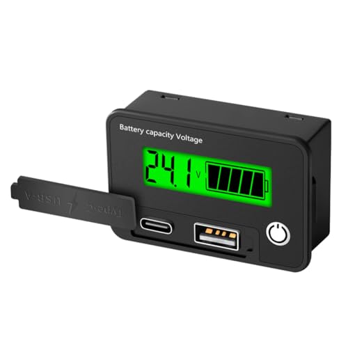 2 Draht Digital Voltmeter 8 30 VDC Batteriekapazitätsspannungstester Ausgangsspannung Spannung Digitales Display mit niedriger Spannungsalarmeinstellung und Stromausfallspeicher (Grün) von lvifloae