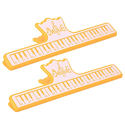 2Pcs Musical Book Note Clip Plastic Page Holder Musical Instrument Performance Accessories Yellow Black Piano Accessories (Yellow) von lvifloae