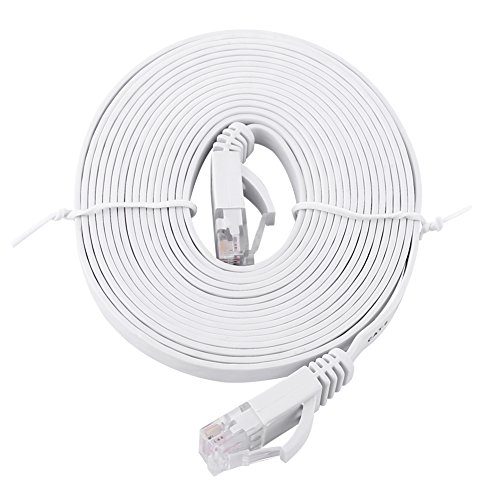 lvifloae Cat 6 Flachnetzkabel mit RJ45 Contors Flat LAN -Kabel UTP Patch Router Kabel 1000m Weiß (3m) von lvifloae