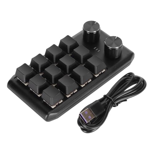 lvifloae benutzerdefinierte Tastatur 12 mechanische Tasten 2 Knöpfe Programmierbarer Red Switch -Programmier -Makro -Tastatur für Laptop, Mac, PC Desktop Gaming Multimedia Wired USB ﻿ (Wired USB) von lvifloae