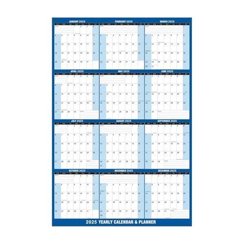 lyanny 2025 Kalender für die Wand, trocken abwischbarer Wandkalender 2025,32 x 48 Zoll großer Kalender - 12 Monate reversibler horizontaler vertikaler Kalender, löschbarer Planer von lyanny