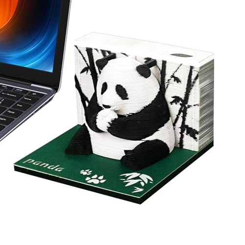 lyanny Panda-Notizblock, 3D-Notizblock,Haftnotizen 3D Panda Notizblock Notizblock - Papierschnitzkunst, dekorative Kunstnotizen, Planer, Notizblock, Desktop-Dekoration für Bücherregal, Fensterbank, von lyanny