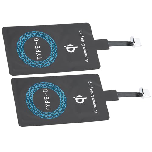2PCS Type-C Wireless Charger Self-Adhesive Sticker Charging Receiver, Universal for Mobile Phone with Type-C Interface, Kabelloses Ladegerät Empfänger Drahtlose von lyrlody