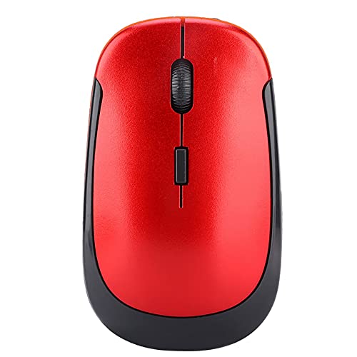 lyrlody Kabellose Maus, 2,4 GHz Kabellose Maus mit USB-Empfänger, 1200 DPI, 6 Tasten, Flüsterleise, Ultraflaches Design, Kabellose Maus für Laptop, PC, MAC OS, Windows (Rot) von lyrlody