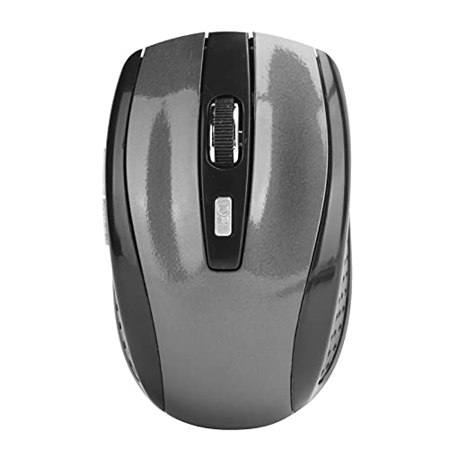lyrlody Kabellose Maus, 2,4 GHz Kabellose Maus mit USB-Empfänger, 1600 DPI, 6 Tasten, Leises Ergonomisches Design Kabellose Maus für Laptop, PC, MAC OS, Windows (Grau) von lyrlody