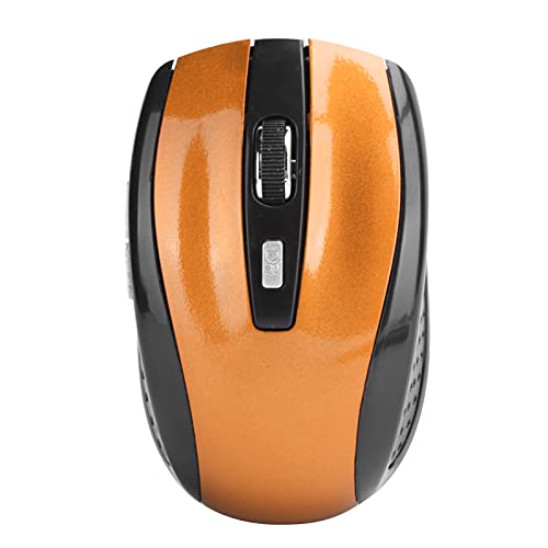 lyrlody Kabellose Maus, 2,4 GHz Kabellose Maus mit USB-Empfänger, 1600 DPI, 6 Tasten, Leises Ergonomisches Design Kabellose Maus für Laptop, PC, MAC OS, Windows (Orange) von lyrlody