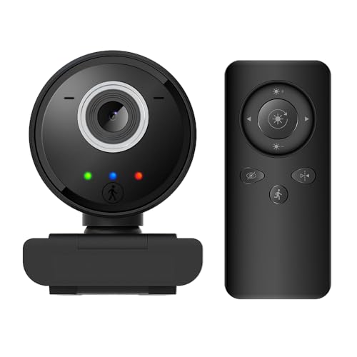 m / s / h MSH 420 Webcam für Chats mit Tracking, Fernbedienung Full HD, USB-Anschluss, eingebautes Dual-Microfon von m / s / h