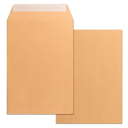 Briefumschläge aus Papier, Umschlag aus Kraftpapier, Größe 184 x 261 mm, Umschlag aus Papier mit Silikonstreifen für Einladungen, Versand oder Aufbewahrung · m-Büro (250 Stück, 184 x 26 cm) 1 mm) von m-office