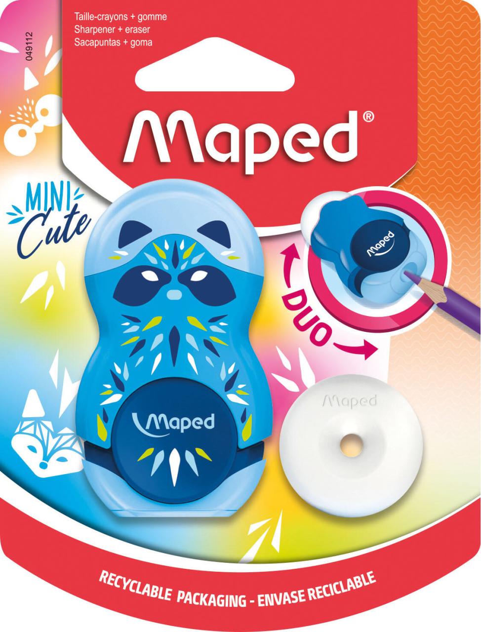 maped Radierer/Anspitzer Radiergummi farbsortiert von maped