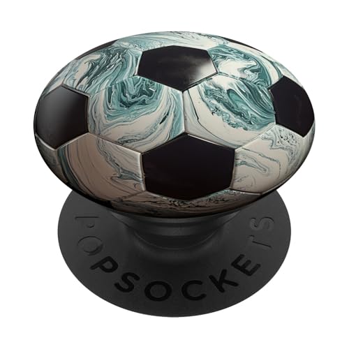 Fussball Ball Muster Print PopSockets Klebender PopGrip von marabonsDesignsForSoccerFans