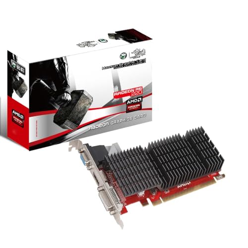 MAXSUN AMD Radeon R5 220 2GB Silent Grafikkarte (Passiv 0dB Kühlung, Low Profile DVI, VGA, HDMI 64 Bit DDR3 PCI Express X16 Gaming-Grafikkarte) von maxsun