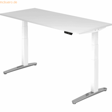 mcbuero.de Sitz-Steh-Schreibtisch elektrisch 180x80cm Weiß/Weiß-alu von mcbuero.de