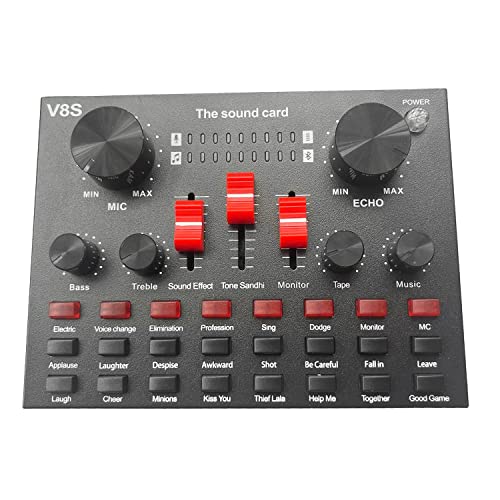 melairo V8S-Mikrofon USB Wiederaufladbar Externer Mixer Karaoke 3,5-Mm-Schnittstelle Soundkarte Tragbare Live-StereoüBertragung von melairo