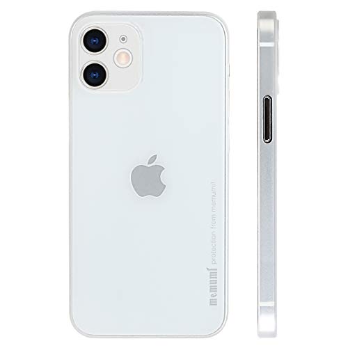 memumi Hülle für iPhone 12 Mini, Mehrweg 0.3 mm dick, Slim Fit, Mattes Finish [Stoßfest, rutschfest, Kratzfest]. Schutzhülle Extra Dünn Hardcase für iPhone 12 Mini Trans-Weiß (5.4 inch, 2020) von memumi