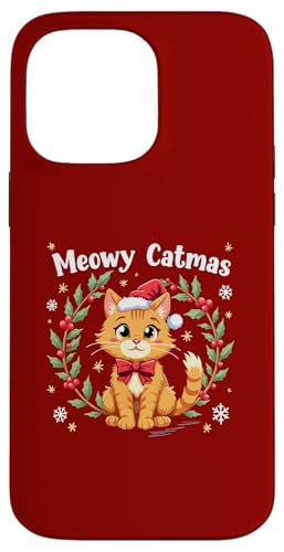 Hülle für iPhone 14 Pro Max Meowy Catmas Lustige süße Katze mit Weihnachtsmannmütze, Weihnachtsmütze, Katzenliebhaber von meowy Catmas cat Christmas cute kitten cats Santa