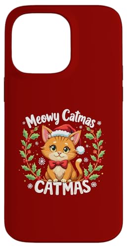 Hülle für iPhone 14 Pro Max Meowy Catmas süße Katze mit Weihnachtsmannmütze, für Katzenliebhaber von meowy Catmas cat Christmas cute kitten cats Santa