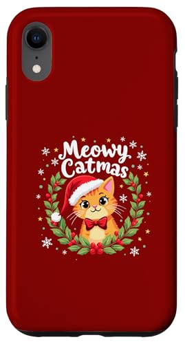 Hülle für iPhone XR Meowy Catmas Lustige süße Katze mit Weihnachtsmannmütze, Weihnachtsmannmütze, Katzenliebhaber von meowy Catmas cat Christmas cute kitten cats Santa