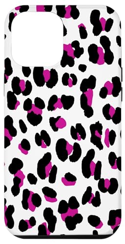 Hülle für iPhone 12 Pro Max Handyhülle Leopard Muster Schwarz Rotviolett Weiß von merchtotal