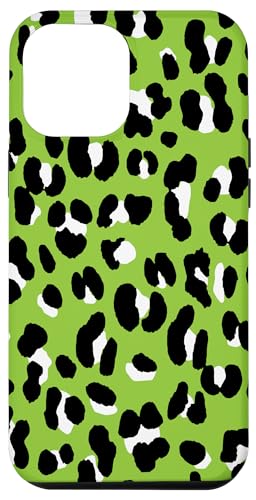 Hülle für iPhone 12 Pro Max Handyhülle Leopard Muster Schwarz Weiß Gelbgrün von merchtotal