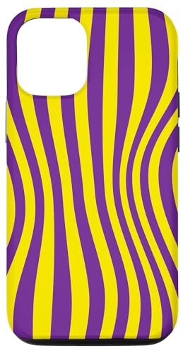 Hülle für iPhone 15 Handyhülle Vertikal Wellen Muster Gelb Violett von merchtotal
