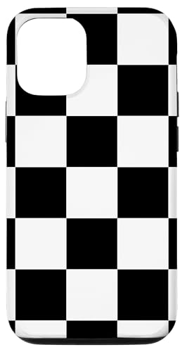 Hülle für iPhone 15 Pro Handyhülle Groß Kariert Schachbrett Schwarz Weiß von merchtotal