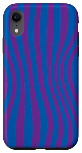 Hülle für iPhone XR Handyhülle Vertikal Wellen Muster Violett Blauviolett von merchtotal
