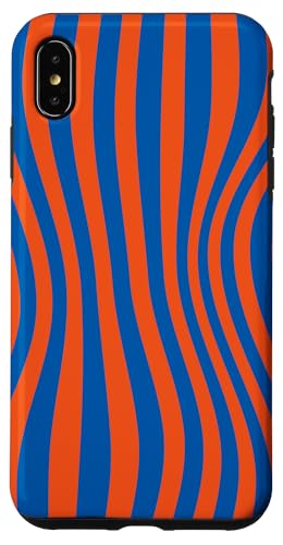 Hülle für iPhone XS Max Handyhülle Vertikal Wellen Muster Rotorange Blauviolett von merchtotal