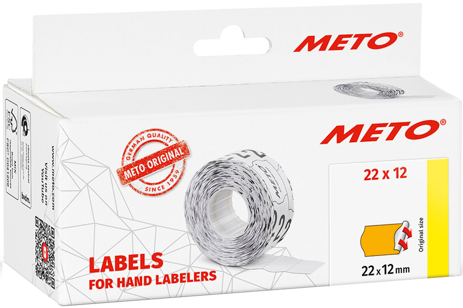 METO Etiketten für Preisauszeichner, 26 x 12 mm, orange von meto