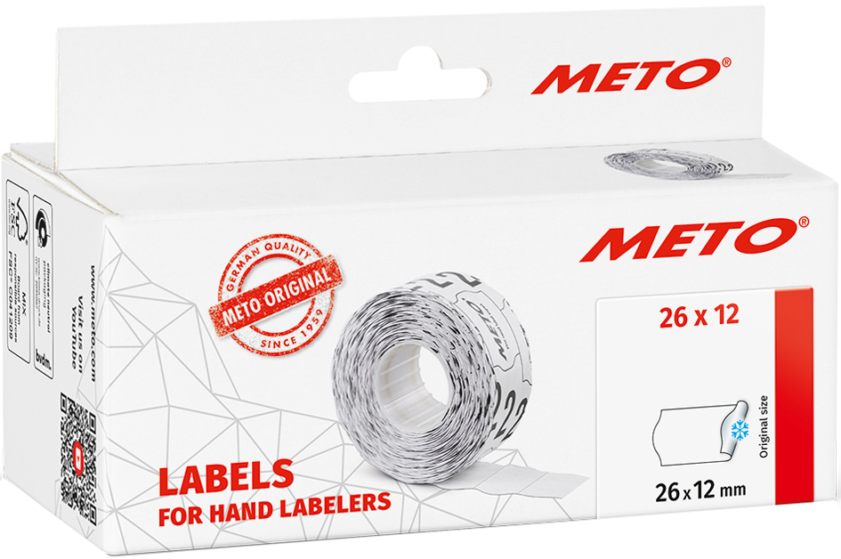 METO Etiketten für Preisauszeichner, 26 x 12 mm, weiß von meto