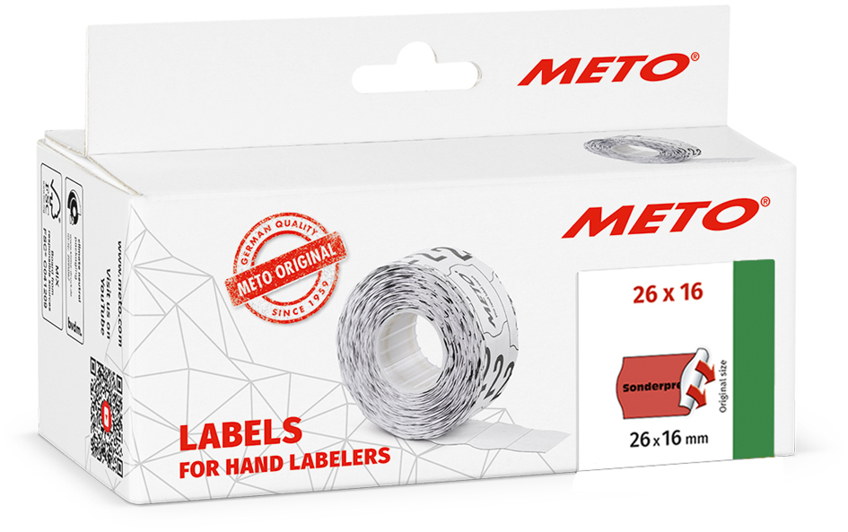 METO Vordruck-Etiketten für Preisauszeichner, 26 x 16 mm von meto