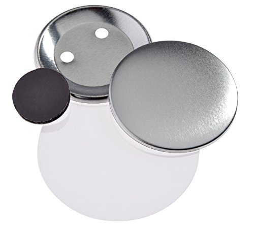 Buttonrohlinge 59mm (50 Stück) für Badgematic Buttonmaschine mit Flächen-Magnet von MIA MAI