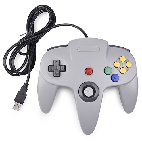 miadore N64 Controller grau,Classic N64 USB Game Gamepad N 64 PC-Controller Joystick Für Windows Mac PC Raspberry Pi von miadore