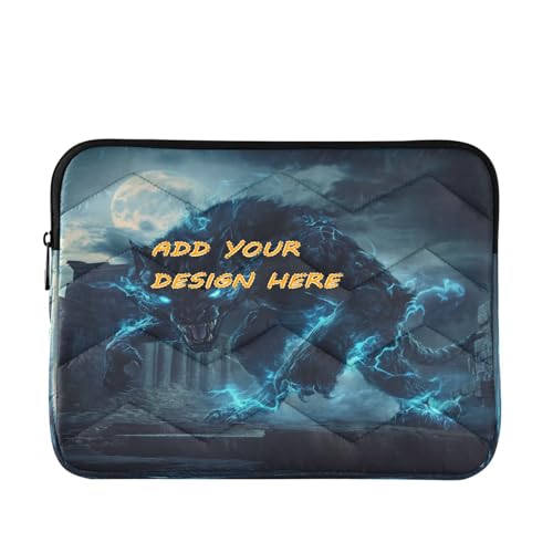 Computertasche mit individuellem Namen, 33 - 35,6 cm, Polyester, Dino Night Dark, personalisierte Reise-Laptop-Tasche, Handtasche für Reisen, Business, Funda Para, Laptop von miaozhen