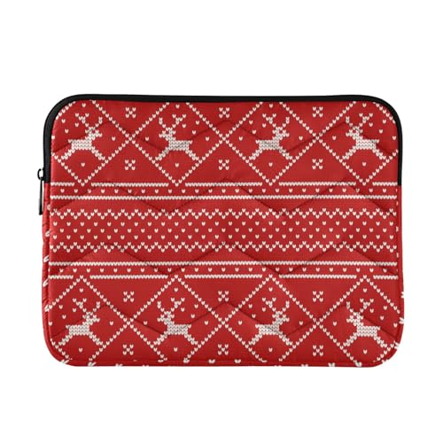 Laptop-Hülle für Laptop, 33-35,6 cm, prägnante Hülle für Laptop, Frohe Weihnachten, rotes Rentier, Reise-Laptop-Tasche, Handtasche für Arbeit und Reise von miaozhen