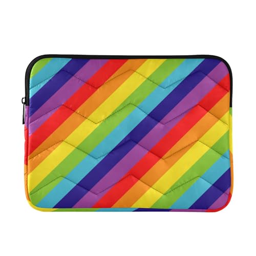 Laptop-Schutzhülle, weich, 38,1 cm (15 Zoll), 40,6 cm (16 Zoll), Regenbogenfarben, Digital Stripe2, Tasche mit Reißverschluss von miaozhen