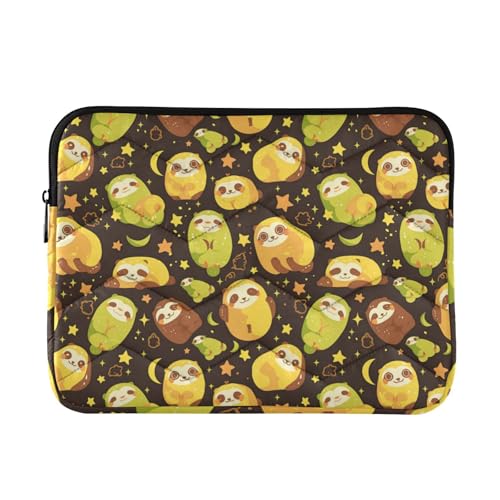 Laptophülle aus Polyester, 38,1 cm (15 Zoll) 16 Zoll (38,1 cm), niedliches Tier-Cartoon-Faultier-Laptop-Tasche mit Reißverschluss, für von miaozhen