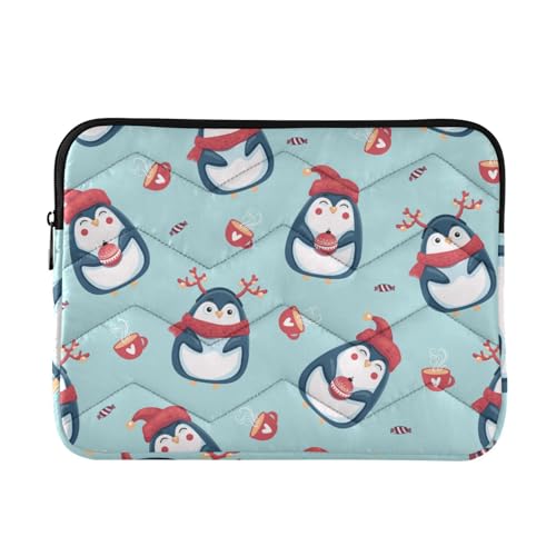 Laptophülle für 13-14 Zoll (33-35,6 cm), prägnantes Pinguin-Design, Weihnachtstier-Design, Laptop-Tasche für Reisen und Business von miaozhen