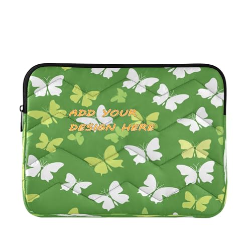 Laptophülle mit individuellem Namen, 33 - 35,6 cm, klassische Laptophülle mit Schmetterlingen, St. Patrick's Day, personalisierte Reise-Laptop-Tasche für Reisen, Business, Laptop von miaozhen