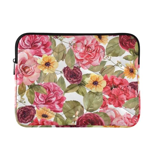 Laptoptasche 33-35cm weiches Innenfutter Laptoptasche Vintage Blume rot Muster Notebook PC Tasche für Geschäftsreise von miaozhen