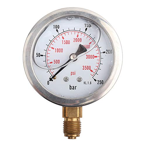 Manometer, 0-3750PSI 0-250Bar Druckmessgerät Messuhr Manometer Hochdruckreiniger Manometer für Schwimmbäder von minifinker