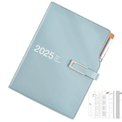 A6 2025 Wochenplaner mit Stift, Tages-Notizbuch für Task-Management, kompakter Kalender für die Organisation von Tag, Wochentage und Monthly Goals, Ideal Planner für Professionals, Studenten und B von mivceklw