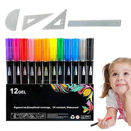 Shimmer Markers Outline Pens, Double Lined Glitter Pens, Glitter Writing Pens For Art, Outline Drawing Pens, Shimmer Art Pens For Cards, Glitter Outline Markers Set, Pens For Greeting Card Decoration, von mivceklw